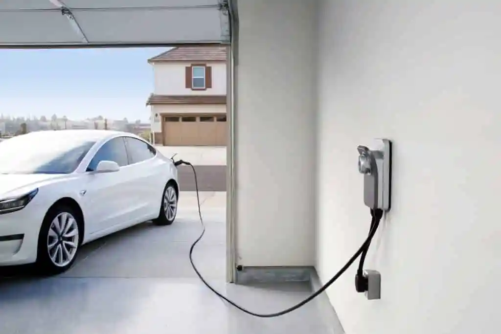 EV charger installation in home garage by licensed electrician in DFW